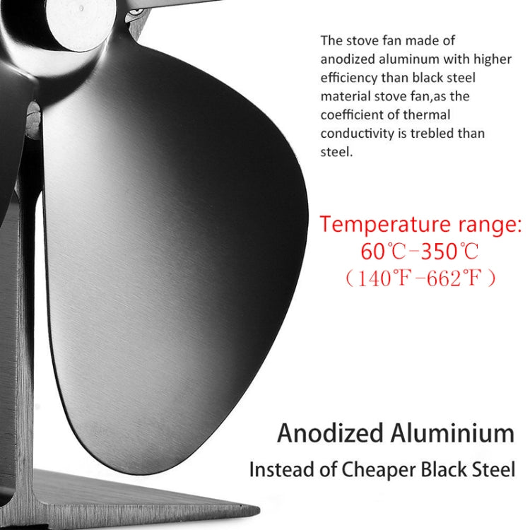 YL401 3-Blade High Temperature Metal Heat Powered Fireplace Stove Fan, YL401 (Black), YL401 (Bronze), YL401 (Gold), YL401 (Silver), YL401 (White)