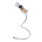 مروحة LED مرنة صغيرة متينة لعرض الوقت مع ساعة USB، DC 5V
