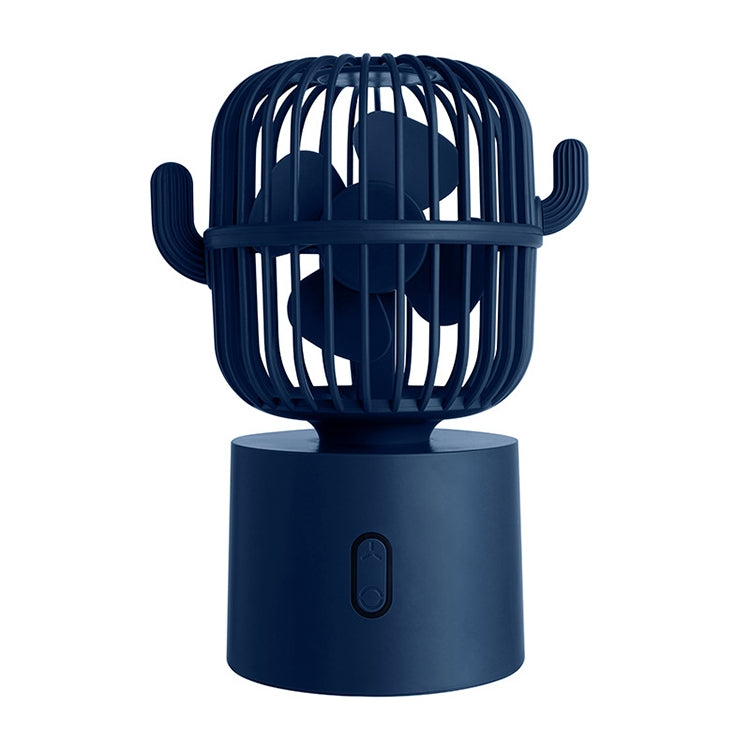 مروحة صغيرة محمولة على شكل صبار F6 USB مع رأس يهتز، مروحة مكتبية يدوية كهربائية