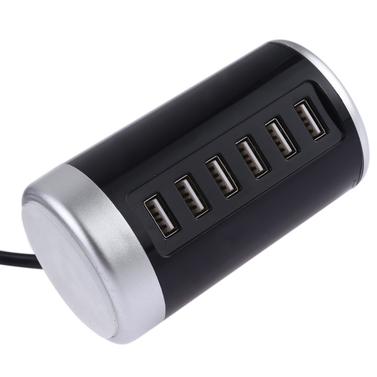 محطة شحن XLD4 بقوة 30 واط مع 6 منافذ USB، محول طاقة AC100-240V، قابس أمريكي