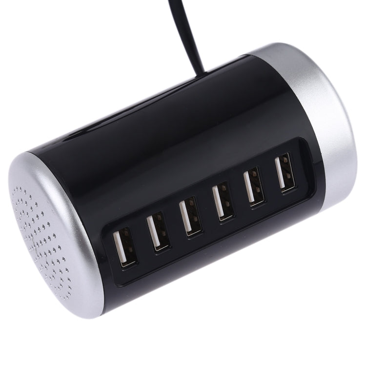 محطة شحن XLD4 بقوة 30 واط مع 6 منافذ USB، محول طاقة AC100-240V، قابس أمريكي