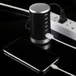 محطة شحن XLD4 بقوة 30 واط مع 6 منافذ USB، محول طاقة AC100-240V، قابس أمريكي