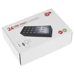 محطة شحن ذكية سريعة بقوة 100 واط مع 24 منفذ USB ومؤشر LED، AC 100-240V، قابس أمريكي، 100 واط 24 منفذ USB قابس أمريكي