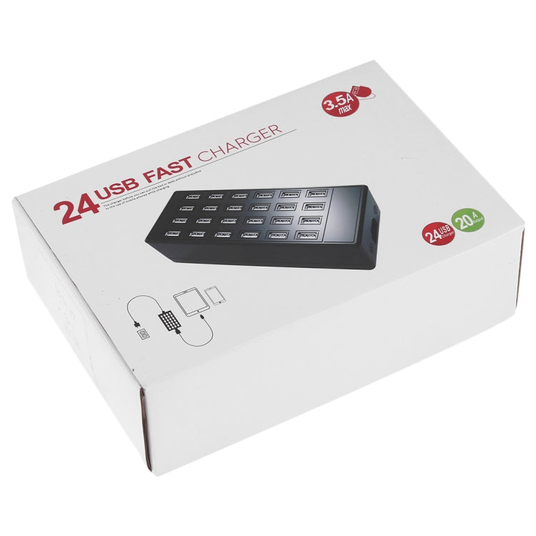 محطة شحن ذكية سريعة بقوة 100 واط مع 24 منفذ USB ومؤشر LED، AC 100-240V، قابس أمريكي، 100 واط 24 منفذ USB قابس أمريكي