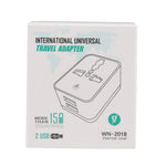 محول شاحن سفر بقابس مزدوج USB WN-2018، قابس الولايات المتحدة