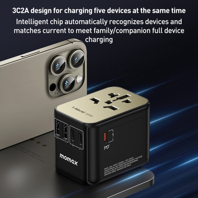 محول طاقة شاحن سريع MOMAX 1-World UA9 PD 35 واط، UA9