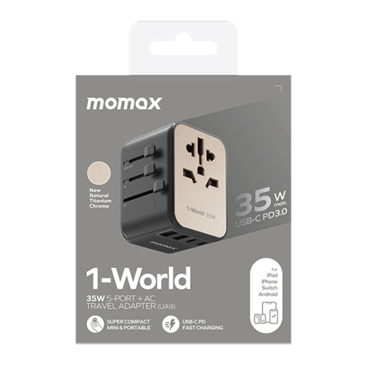 محول طاقة شاحن سريع MOMAX 1-World UA9 PD 35 واط، UA9