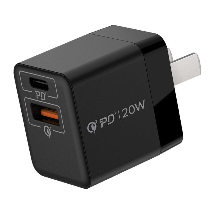 شاحن طاقة سريع MOMAX UM36 PD 20W USB-C / Type-C + USB، قابس CN، UM36