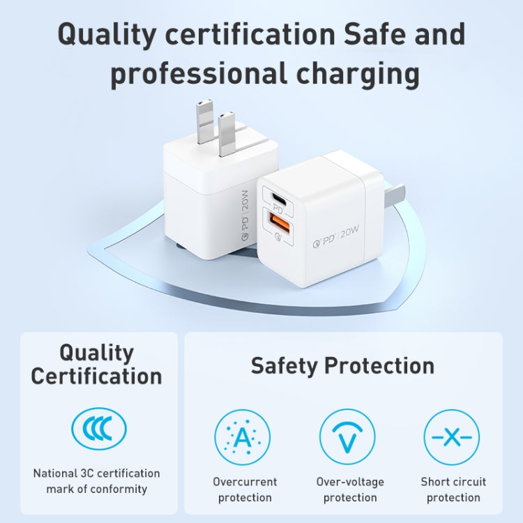 شاحن طاقة سريع MOMAX UM36 PD 20W USB-C / Type-C + USB، قابس CN، UM36