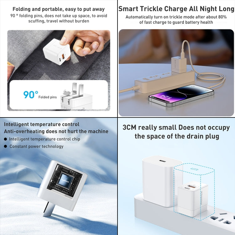 شاحن طاقة سريع MOMAX UM36 PD 20W USB-C / Type-C + USB، قابس CN، UM36