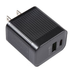 شاحن سفر بنمط مربعات PD 20 واط USB-C/Type-C + منافذ USB QC 3.0، قابس أمريكي، قابس أمريكي (أسود)