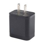 شاحن سفر بنمط مربعات PD 20 واط USB-C/Type-C + منافذ USB QC 3.0، قابس أمريكي، قابس أمريكي (أسود)