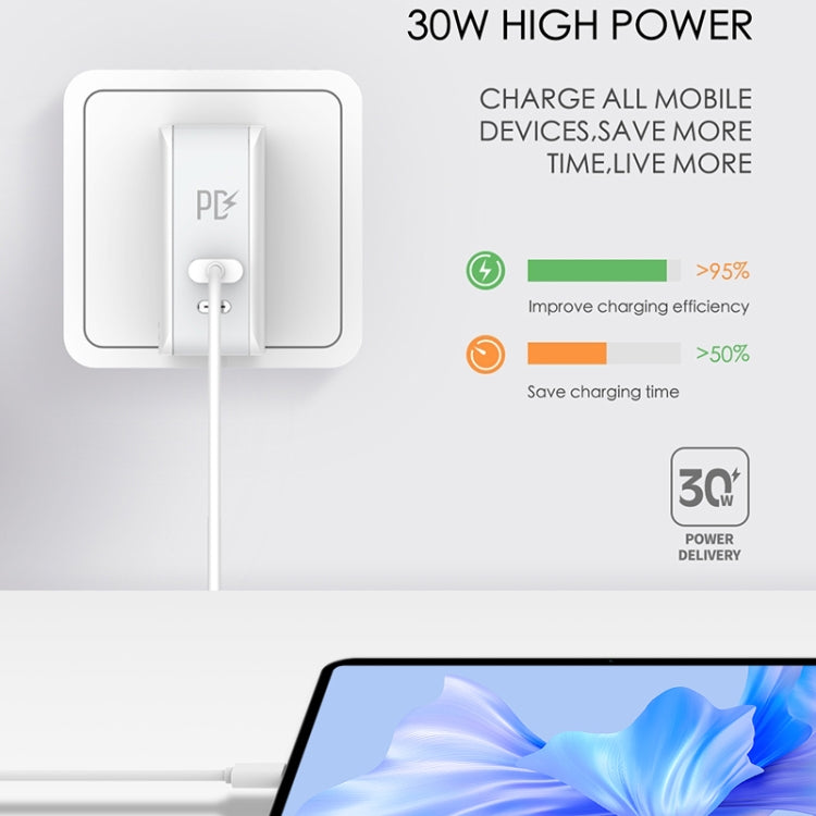 شاحن سفر سريع قابل للطي LDNIO A4403C 30W PD + Auto-id مع كابل USB-C / Type-C بطول 1 متر، قابس AU، مع كابل Type-C، 30W مع كابل Type-C