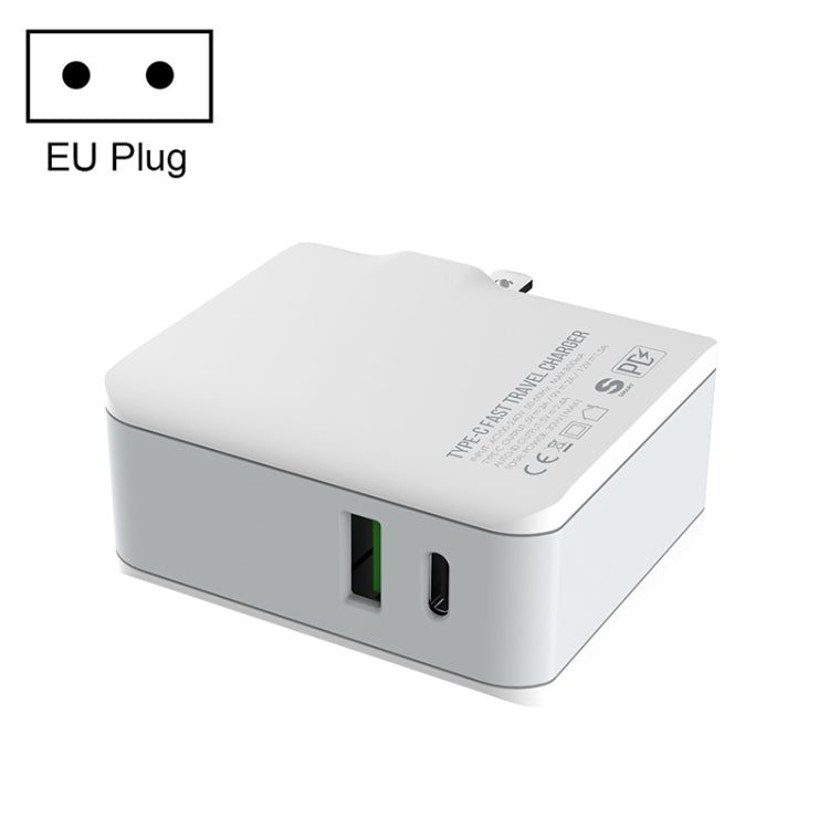 شاحن سفر سريع قابل للطي LDNIO A4403C 30W PD + Auto-id مع كابل Micro USB بطول 1 متر، قابس EU، مع كابل Micro USB
