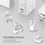 شاحن سفر سريع قابل للطي LDNIO A4403C 30W PD + Auto-id مع كابل Micro USB بطول 1 متر، قابس EU، مع كابل Micro USB