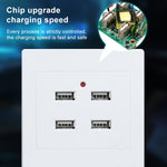 شاحن حائط USB بجهد 5V 3.1A مع 4 منافذ، محطة شحن، مدخل 36V، 4 منافذ USB 2.0