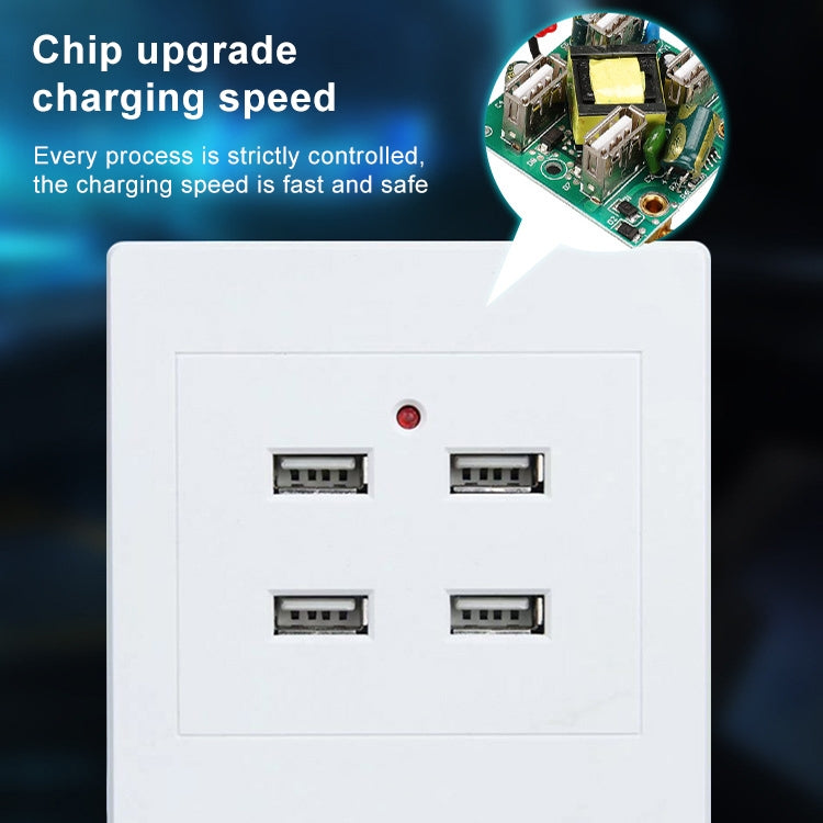 شاحن حائط USB بجهد 5V 3.1A مع 4 منافذ، محطة شحن، مدخل 36V، 4 منافذ USB 2.0