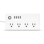 مقبس طاقة ذكي مع تحكم عن بعد عبر الواي فاي، 4 منافذ USB + 4 مقابس US، يعمل مع Alexa وGoogle Home، AC 110-240V، قابس US، 4xUSB + 4xUS Plug(قابس US)