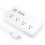 مقبس طاقة ذكي مع تحكم عن بعد عبر الواي فاي، 4 منافذ USB + 4 مقابس US، يعمل مع Alexa وGoogle Home، AC 110-240V، قابس US، 4xUSB + 4xUS Plug(قابس US)