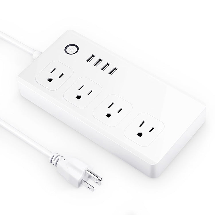 مقبس طاقة ذكي مع تحكم عن بعد عبر الواي فاي، 4 منافذ USB + 4 مقابس US، يعمل مع Alexa وGoogle Home، AC 110-240V، قابس US، 4xUSB + 4xUS Plug(قابس US)