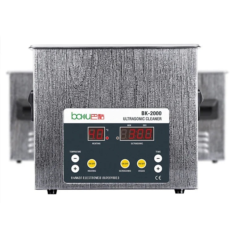 منظف بالموجات فوق الصوتية BAKU BK-2000 بقوة 120W وسعة 3.36L مع شاشة LCD وسلة، AC 220V، قابس EU، BK-2000 120W 3.36L 220V