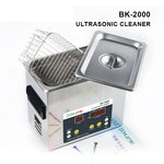 منظف بالموجات فوق الصوتية BAKU BK-2000 بقوة 120W وسعة 3.36L مع شاشة LCD وسلة، AC 220V، قابس EU، BK-2000 120W 3.36L 220V