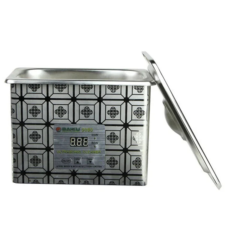 منظف بالموجات فوق الصوتية BAKU BK-3050 بقوة 35W / 50W قابل للتعديل وسعة 0.8L مع شاشة LCD، AC 220V، BK-3050 35W / 50W 0.8L 220V