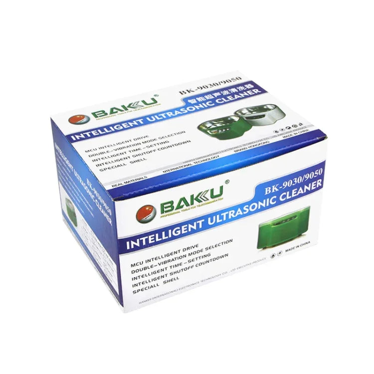 منظف بالموجات فوق الصوتية BAKU BK-9030 بقوة 30W وسعة 0.8L مع شاشة LCD، AC 220V، قابس EU، BK-9030 30W 0.8L 220V أخضر، BK-9030 30W 0.8L 220V أبيض