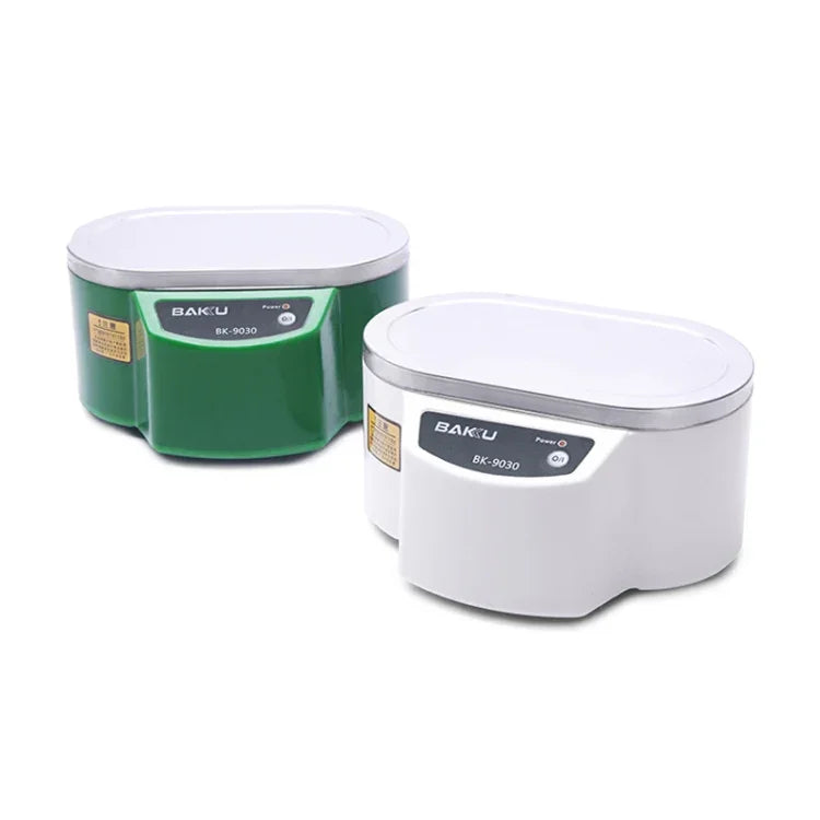 منظف بالموجات فوق الصوتية BAKU BK-9030 بقوة 30W وسعة 0.8L مع شاشة LCD، AC 220V، قابس EU، BK-9030 30W 0.8L 220V أخضر، BK-9030 30W 0.8L 220V أبيض