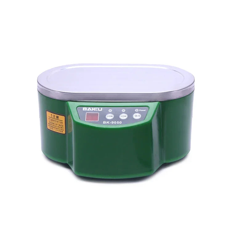 منظف بالموجات فوق الصوتية BAKU BK-9050 بقوة 30W / 50W قابل للتعديل وسعة 0.6L مع شاشة LCD، AC 220V، BK-9050 30W / 50W 0.6L 220V أخضر، BK-9050 30W / 50W 0.6L 220V أبيض
