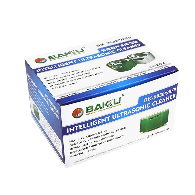منظف بالموجات فوق الصوتية BAKU BK-9050 بقوة 30W / 50W قابل للتعديل وسعة 0.6L مع شاشة LCD، AC 220V، BK-9050 30W / 50W 0.6L 220V أخضر، BK-9050 30W / 50W 0.6L 220V أبيض