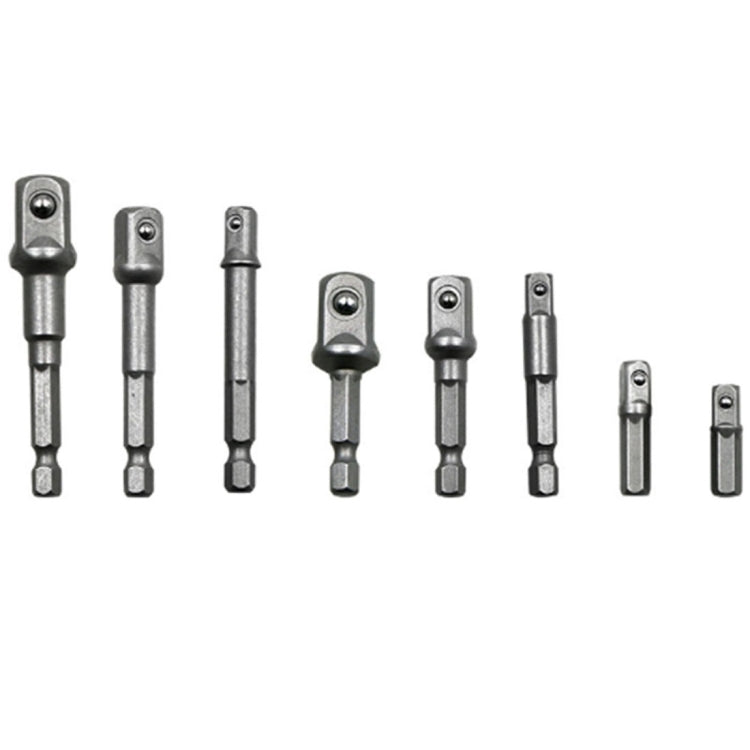 8 PCS/Set Socket Bit Extension Bar Hex Shank Adapter Drill Nut Driver Power Drill Bit, 1/4(65/50/30/25mm), 3/8(65/50mm), 1/2(73/50mm), 8 PCS/Set Length:65-73mm