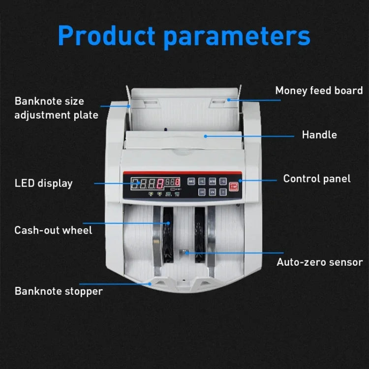 عداد عملات متعدد العملات 2108UV/IR 220 فولت، المواصفات: قابس بريطاني، 220 فولت قابس بريطاني