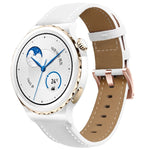 For Garmin Forerunner 265S / 255S / Venu 2S 18mm Rose Gold Buckle Genuine Leather Watch Band, For Garmin Forerunner 265S / 255S / Venu 2S