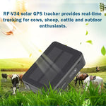 RF-V34 تعقب الماشية والأغنام والأبقار مقاوم للماء IP67 بالطاقة الشمسية مع تتبع GPS وGSM وWiFi بدون لوحة سفلية ثابتة، يدعم مراقبة الصوت وإنذار إزالة الجهاز وSOS، تتبع GPS وWiFi