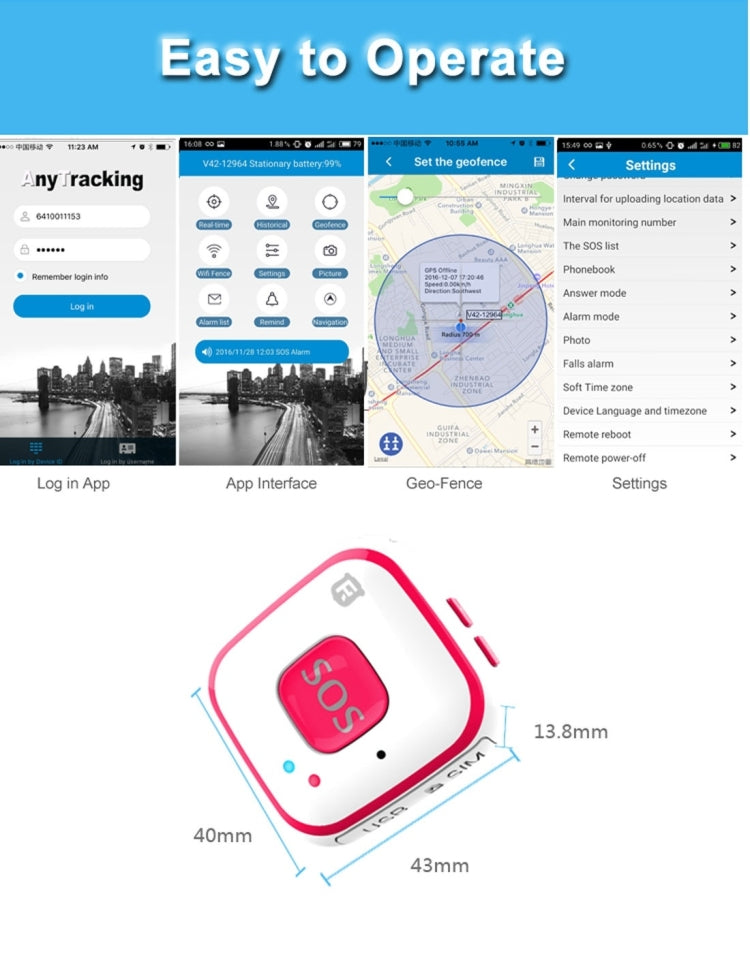 جهاز تعقب REACHFAR V28 على شكل عقدة GSM صغير مع LBS وWiFi وAGPS وجهاز اتصال SOS، RF-V28
