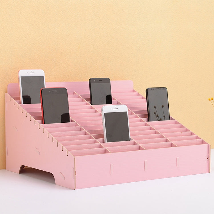 Wooden Multi-cell Mobile Phone Film Stand Desktop Display Rack, 60 Grids, Size: 41.7x34.5x23cm, 60 Grids, Blue, 60 Grids, Pink, 60 Grids, Green