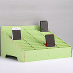 Wooden Multi-cell Mobile Phone Film Stand Desktop Display Rack, 60 Grids, Size: 41.7x34.5x23cm, 60 Grids, Blue, 60 Grids, Pink, 60 Grids, Green