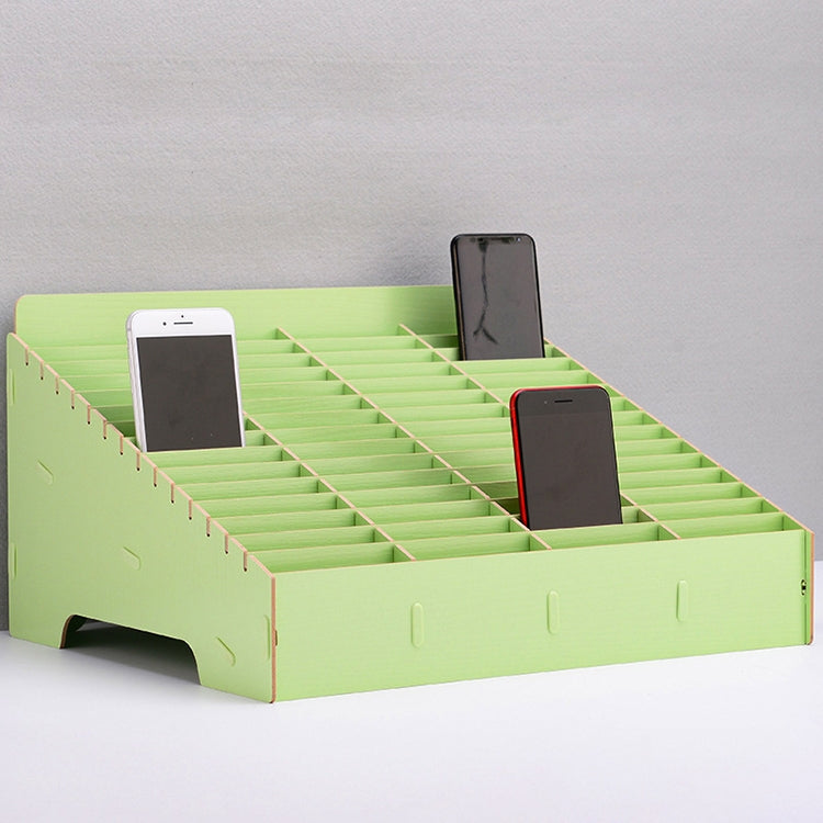 Wooden Multi-cell Mobile Phone Film Stand Desktop Display Rack, 60 Grids, Size: 41.7x34.5x23cm, 60 Grids, Blue, 60 Grids, Pink, 60 Grids, Green