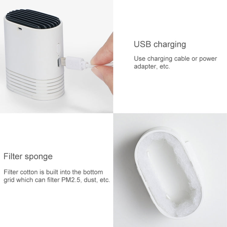 منقي هواء محمول معلق على الرقبة HE-K001 بشحن USB، مزيل الفورمالديهايد، منقي أيونات سلبي