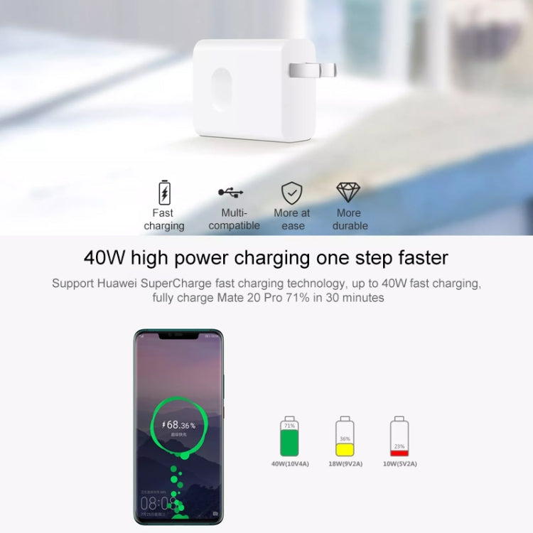 شاحن حائطي أصلي من هواوي SuperCharge، نسخة الشحن السريع بحد أقصى 40 واط
