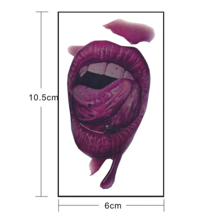 20 قطعة S-291 وشم مؤقت لاصق جرح دم فم واقعي لهالوين رعب، S-291/20pcs