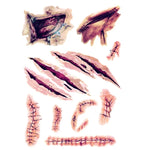 2 قطعة V-06 وشم مؤقت لاصق خدوش جروح ندوب واقعية لهالوين رعب، V-061/2pcs