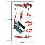 10 قطع S-299 وشم مؤقت لاصق جرح دم ندبة واقعية لهالوين رعب، S-299/10pcs