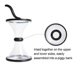 Vortex Bank Decompression Transparent Funnel Gravity Rotating Coin Storage Box, Funnel
