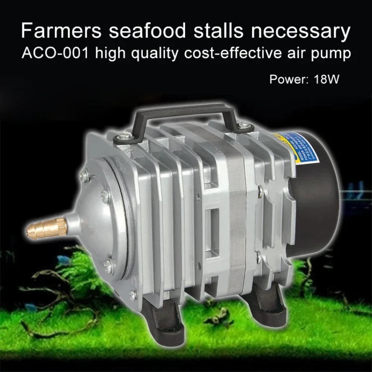 ACO-001 مضخة هواء كهرومغناطيسية 18 واط 38 لتر/دقيقة ضاغط خزان أسماك مأكولات بحرية زيادة تدفق الأكسجين، قابس أمريكي، ACO-001