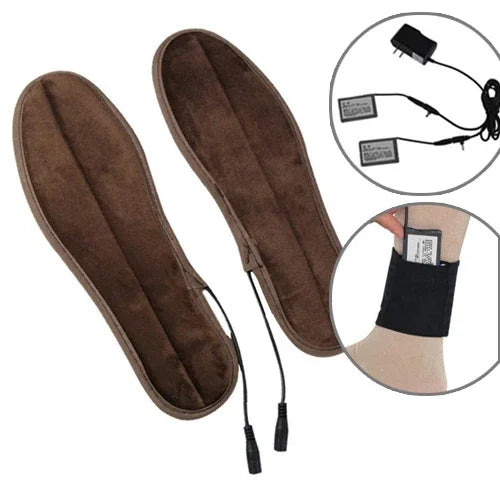 نعل داخلي مدفأ يعمل ببطارية ليثيوم قابلة لإعادة الشحن يحافظ على دفء القدمين، يدوم الدفء 8-9 ساعات، الحجم: 37-38 يارد، الحجم: 37-38 يارد