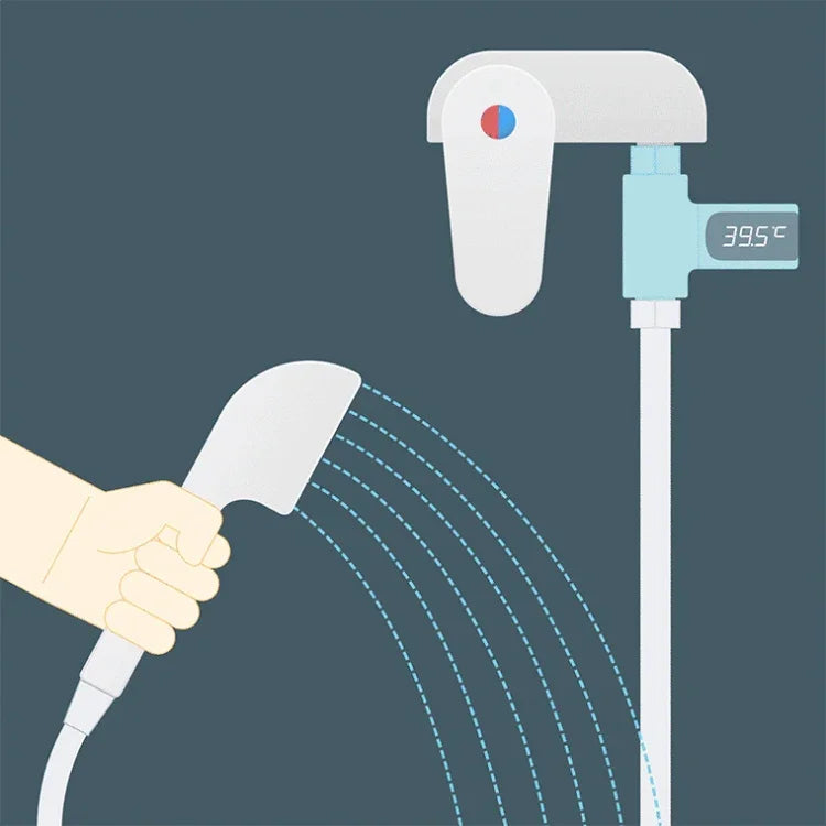 مقياس حرارة مائي سلبي للرضع مع عرض LED دوار 360 درجة للاستحمام، الجيل الأول BD-LS-01