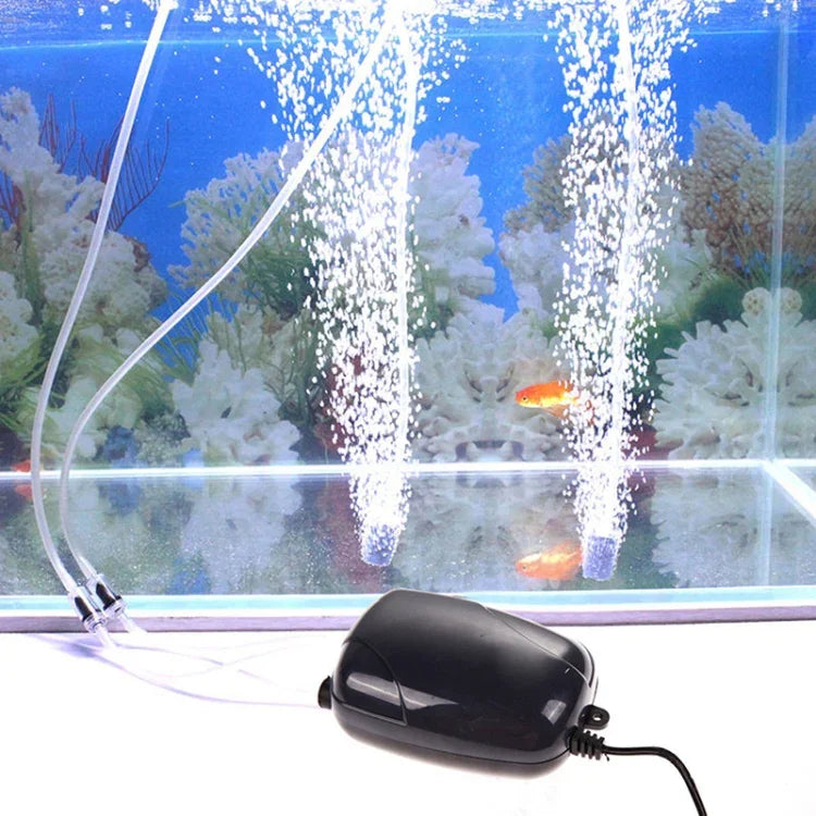 مضخة هواء حوض سمك RS-290 بقوة 3 واط، مخرج واحد، تدفق قابل للتعديل، صامتة، 220 فولت، مضخة أكسجين لحوض السمك، 3 واط