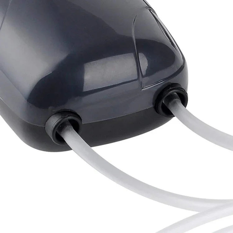 مضخة هواء حوض سمك RS-390 بقوة 5 واط، مخرجان، تدفق قابل للتعديل، صامتة، 220 فولت، مضخة أكسجين لحوض السمك، 5 واط